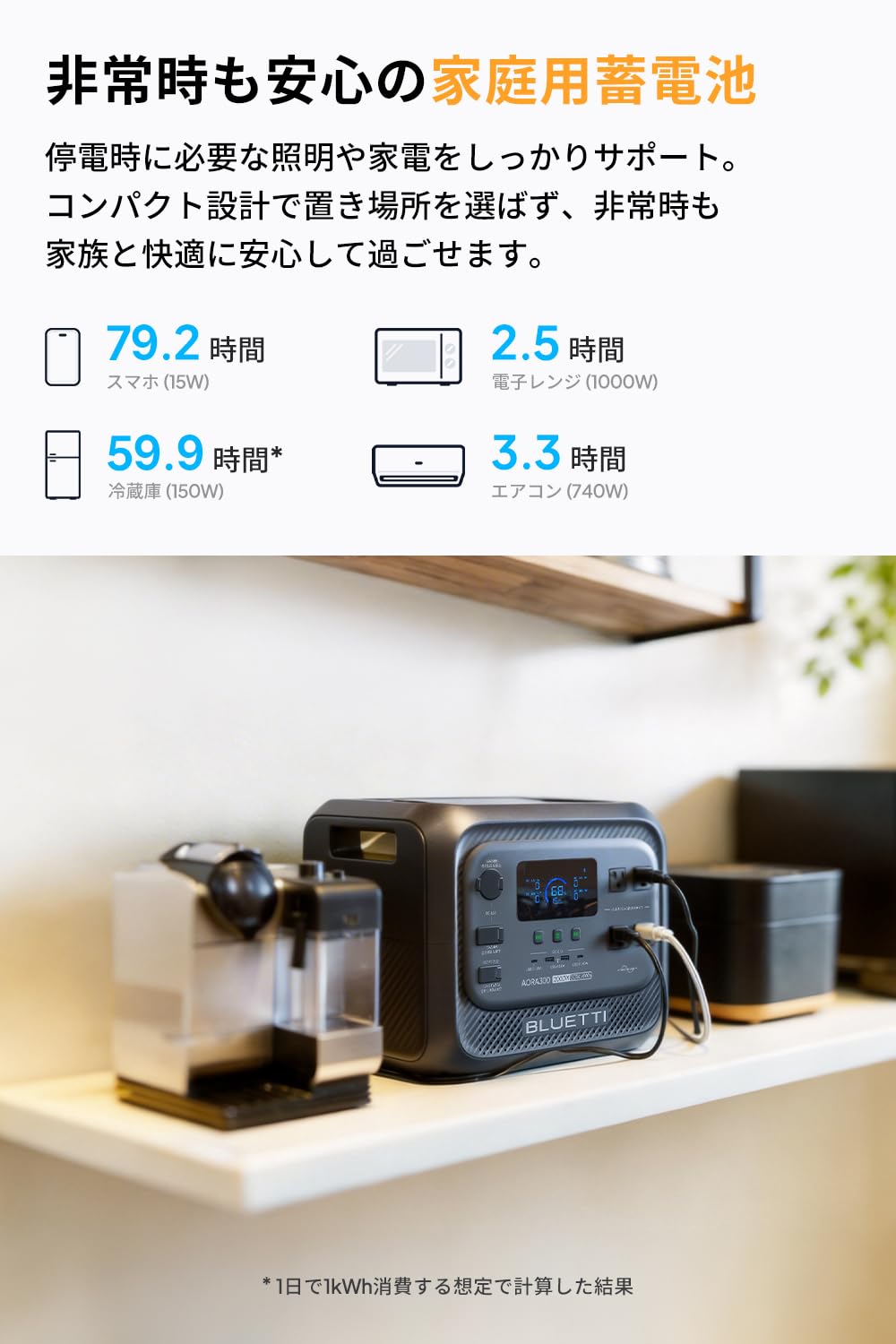 Amazon.co.jp: BLUETTI ポータブル電源 AORA 300 3014.4Wh 大容量